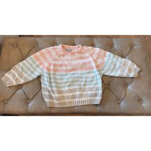 TOI Women's Striped Knit Sweater Crew Neck Long‎ Sleeve Size L